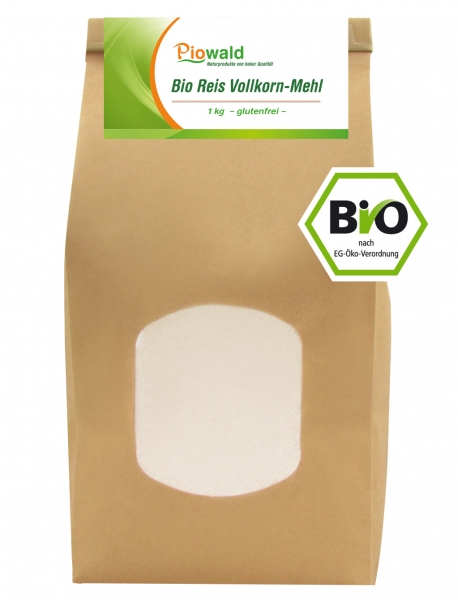 BIO Reis Vollkorn Mehl - 1 kg, glutenfrei