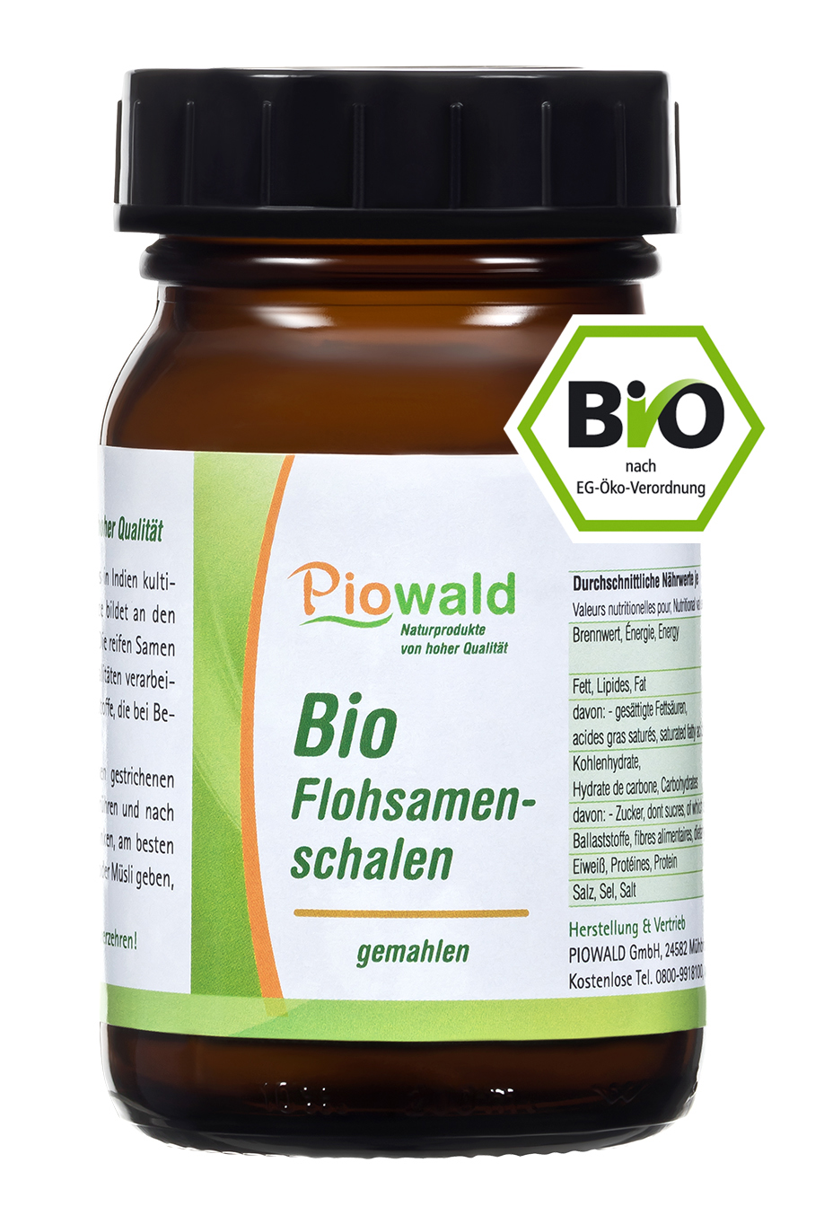 BIO Flohsamenschalen 125g gemahlen | PIOWALD GmbH