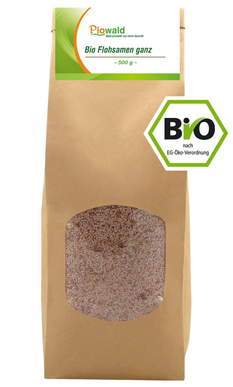 Ganze BIO Flohsamen 500g von Piowald