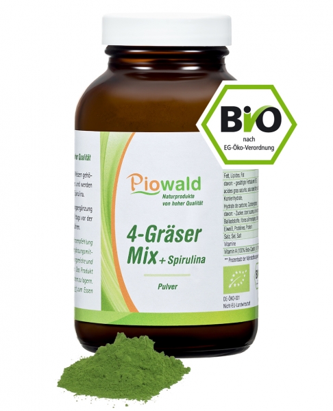 BIO 4-Gräser-Mix + Spirulina - 90g