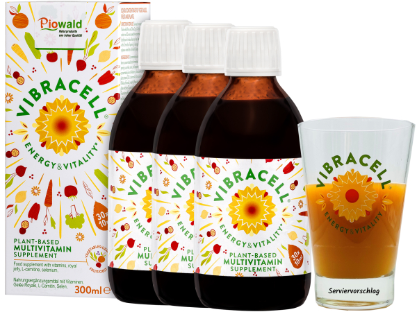 Vibracell® Sparpack (3x 300ml) + Glas