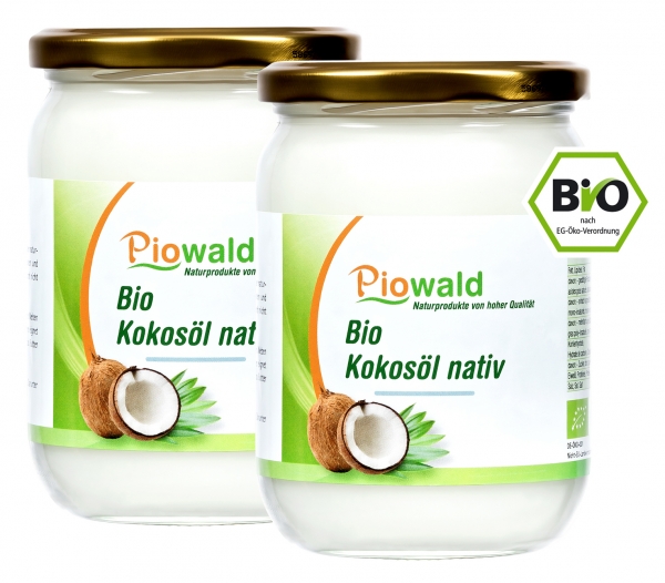 BIO Kokosöl nativ - 1000 ml (2 x 500 ml Glas)