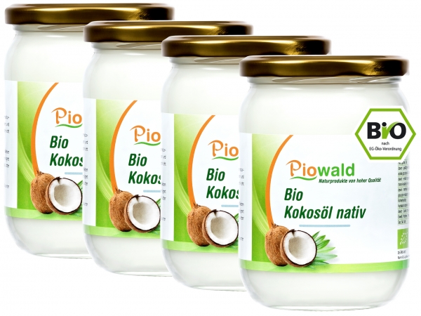 BIO Kokosöl nativ - 2000 ml (4 x 500 ml Glas)